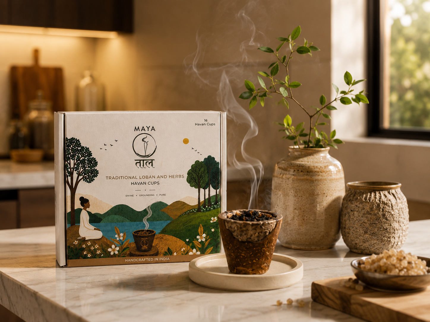 Traditional Loban and Herbs Havan Cups