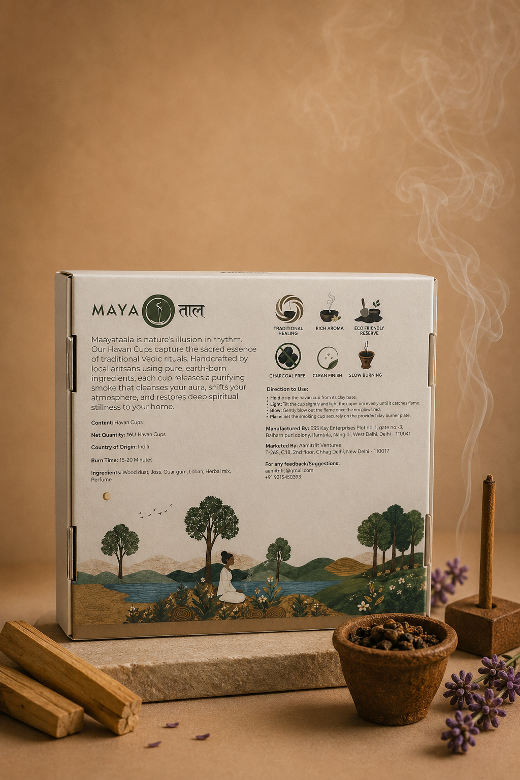 Traditional Loban and Herbs Havan Cups